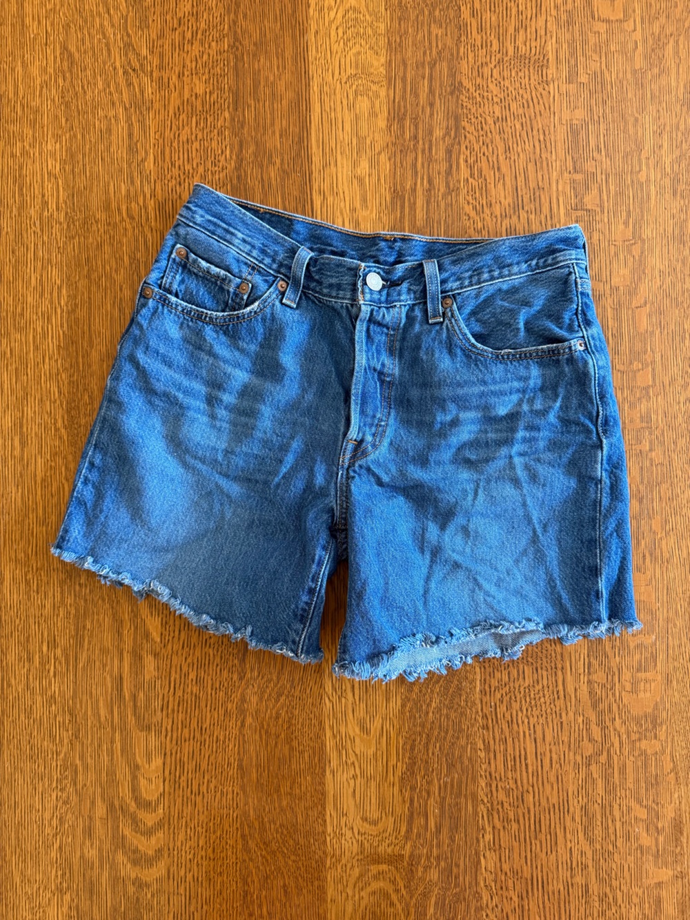 Levi's Medium Blue Denim Cutoff Shorts